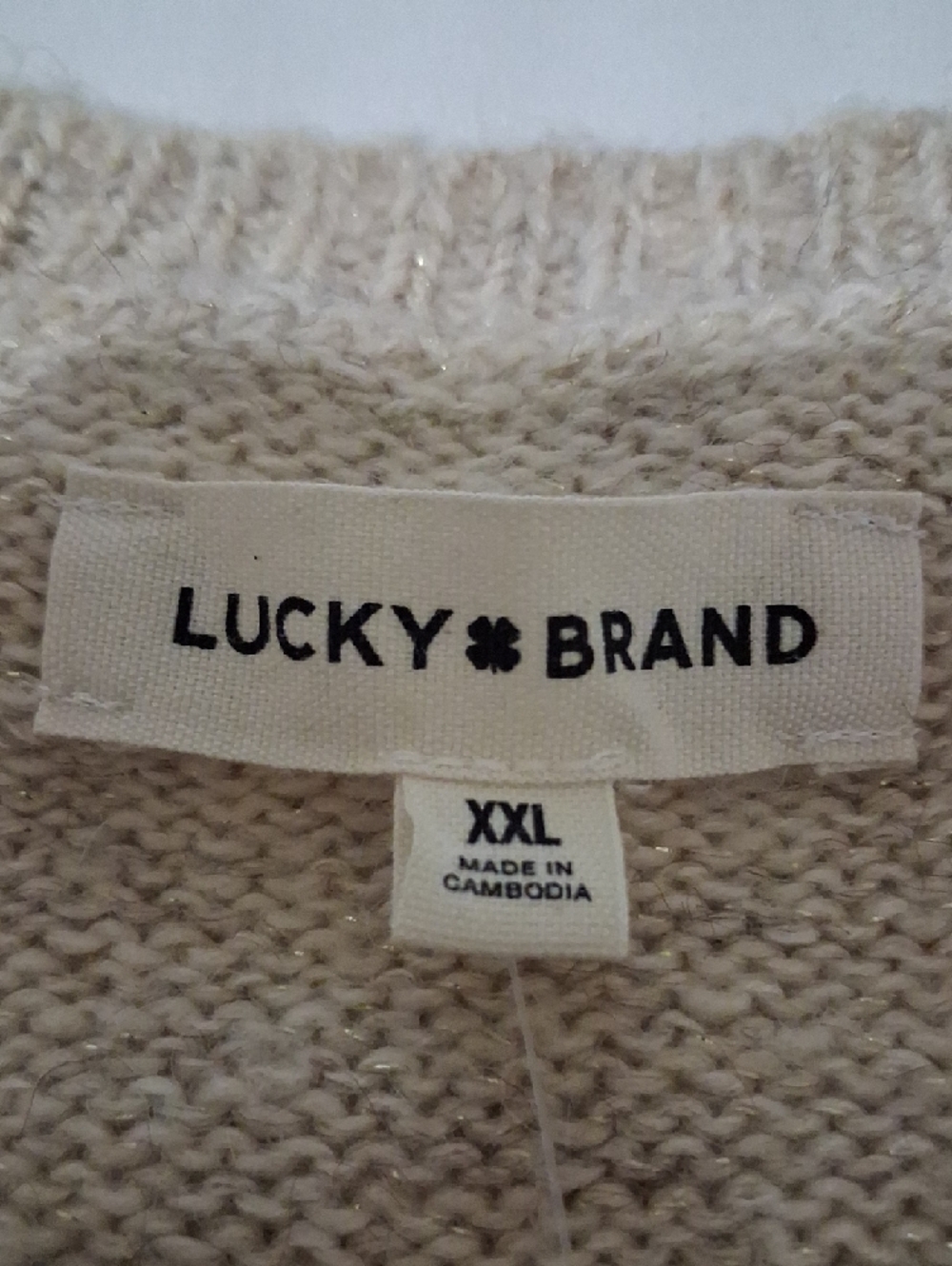 NWT Womans Cable Knit Crewneck Sweater in Beige - XX-Large - Picture 6 of 9